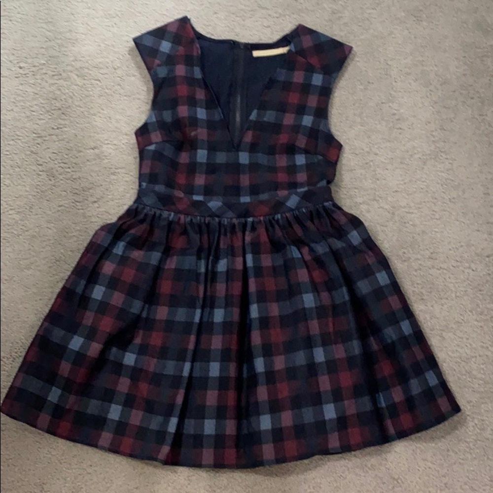 Navy plaid dress